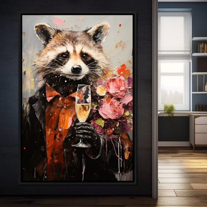 Raccoon's Toast Canvas Wall Art