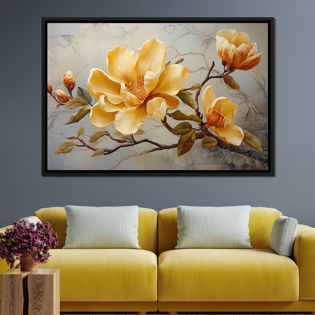 Yellow Magnolia Tree 3 Canvas Wall Art