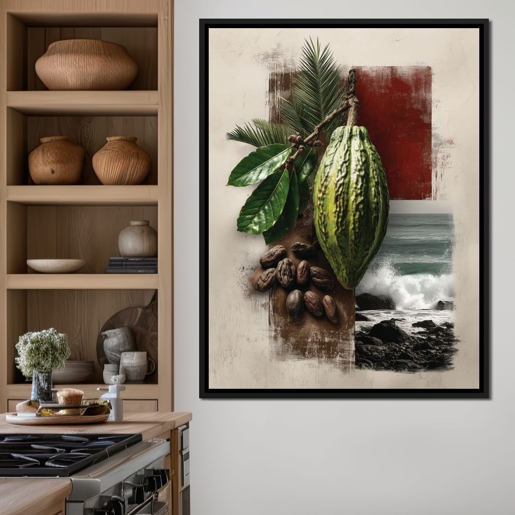 Cacao Pod Coastal Life Canvas Wall Art