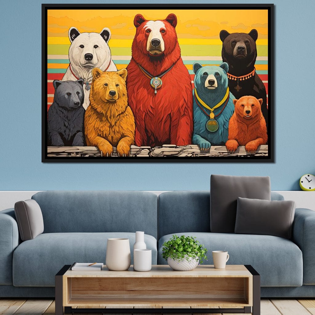 Kaleidoscope of Bears Canvas Wall Art