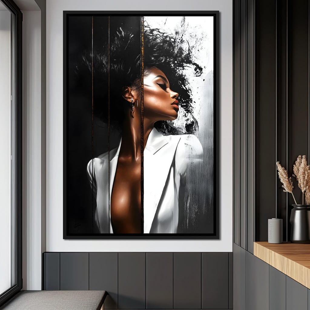 Harmony of Contrast and Elegance Canvas Wall Art