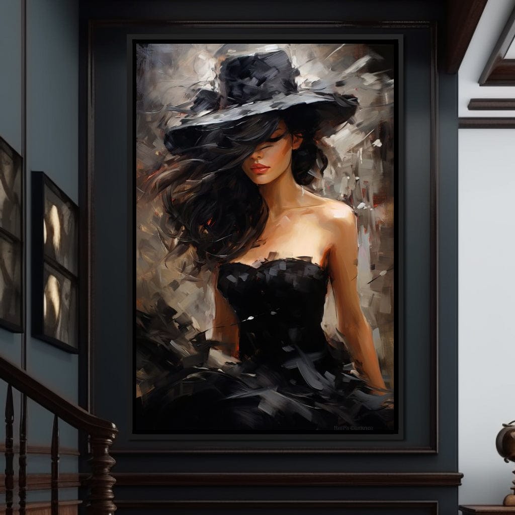 Black Dress Muse Canvas Wall Art