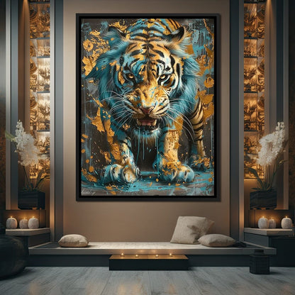 Majestic Radiance of a Golden Tiger Canvas Wall Art