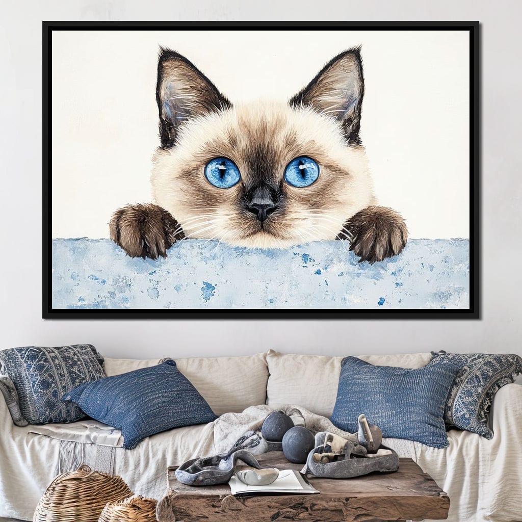 Curious Glance of Feline Eyes Canvas Wall Art