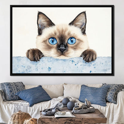 Curious Glance of Feline Eyes Canvas Wall Art
