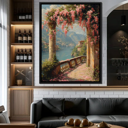 Blossomed Lakeside Retreat Canvas Wall Art