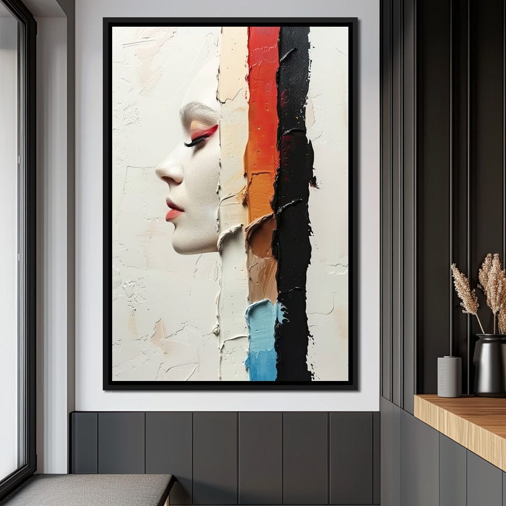 Painted Visage Fragmented Canvas Wall Art