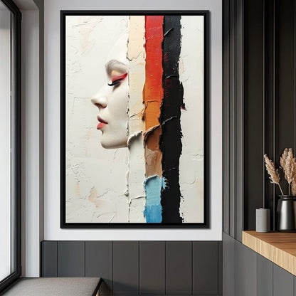 Painted Visage Fragmented Canvas Wall Art