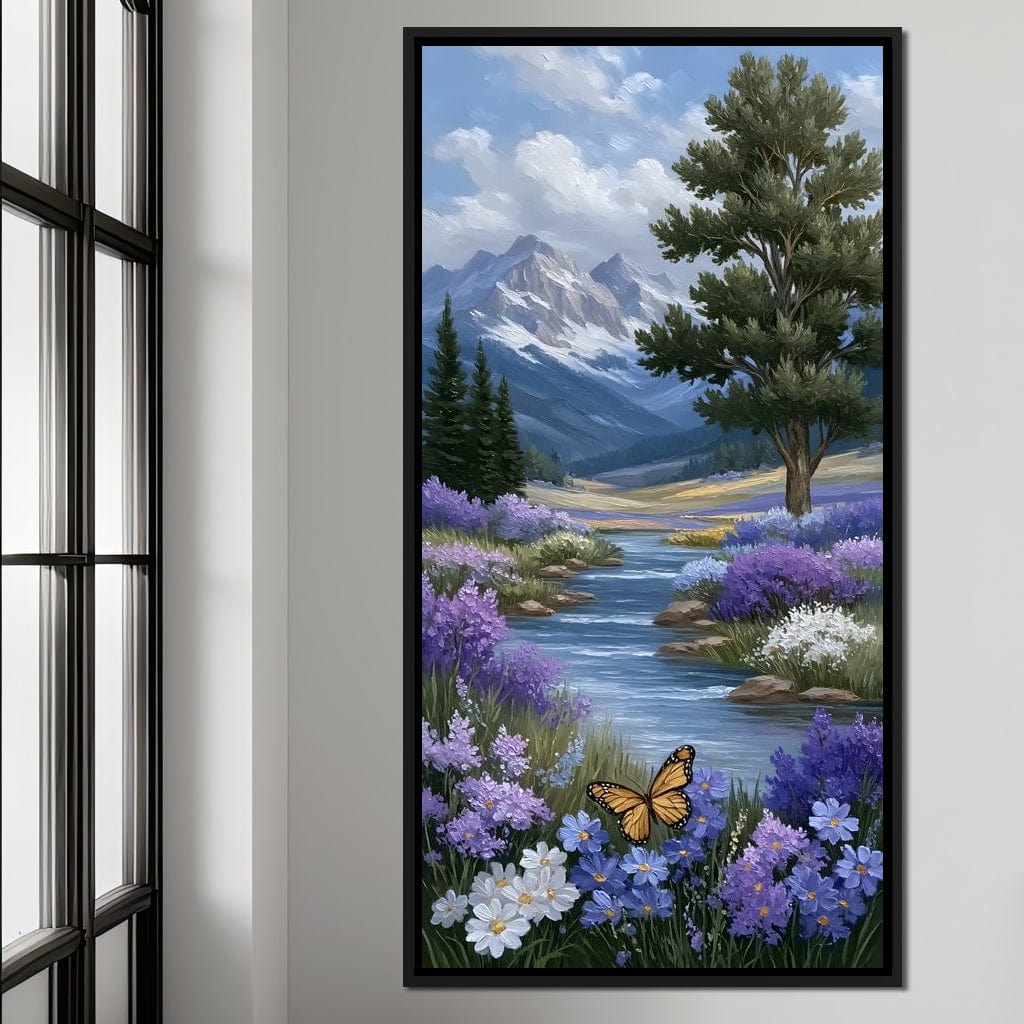 Mountain Meadow Butterfly Serenity Canvas Wall Art