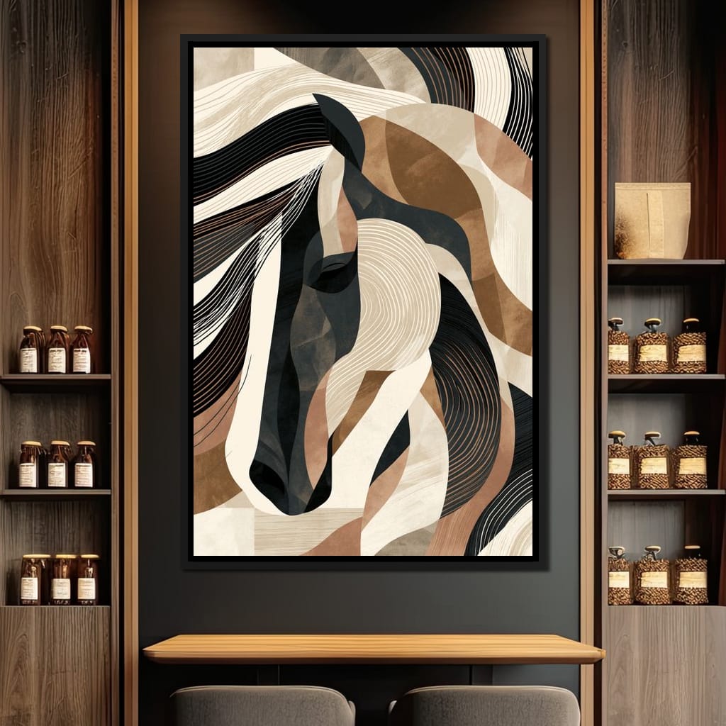 Stallion Earth and Shadow Canvas Wall Art