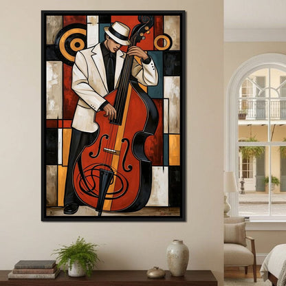 Cool Jazz Rhythm And The Upright Bass Canvas Wall Art