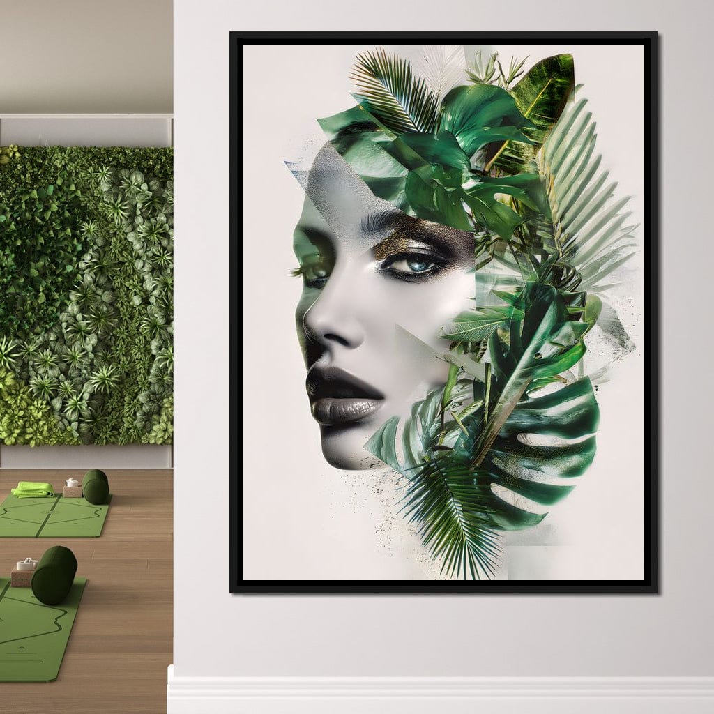 Botanical Muse Fusion Portrait Canvas Wall Art