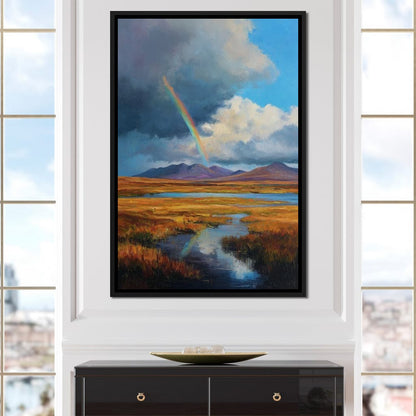 Rainbow Over Highland Moorland Canvas Wall Art