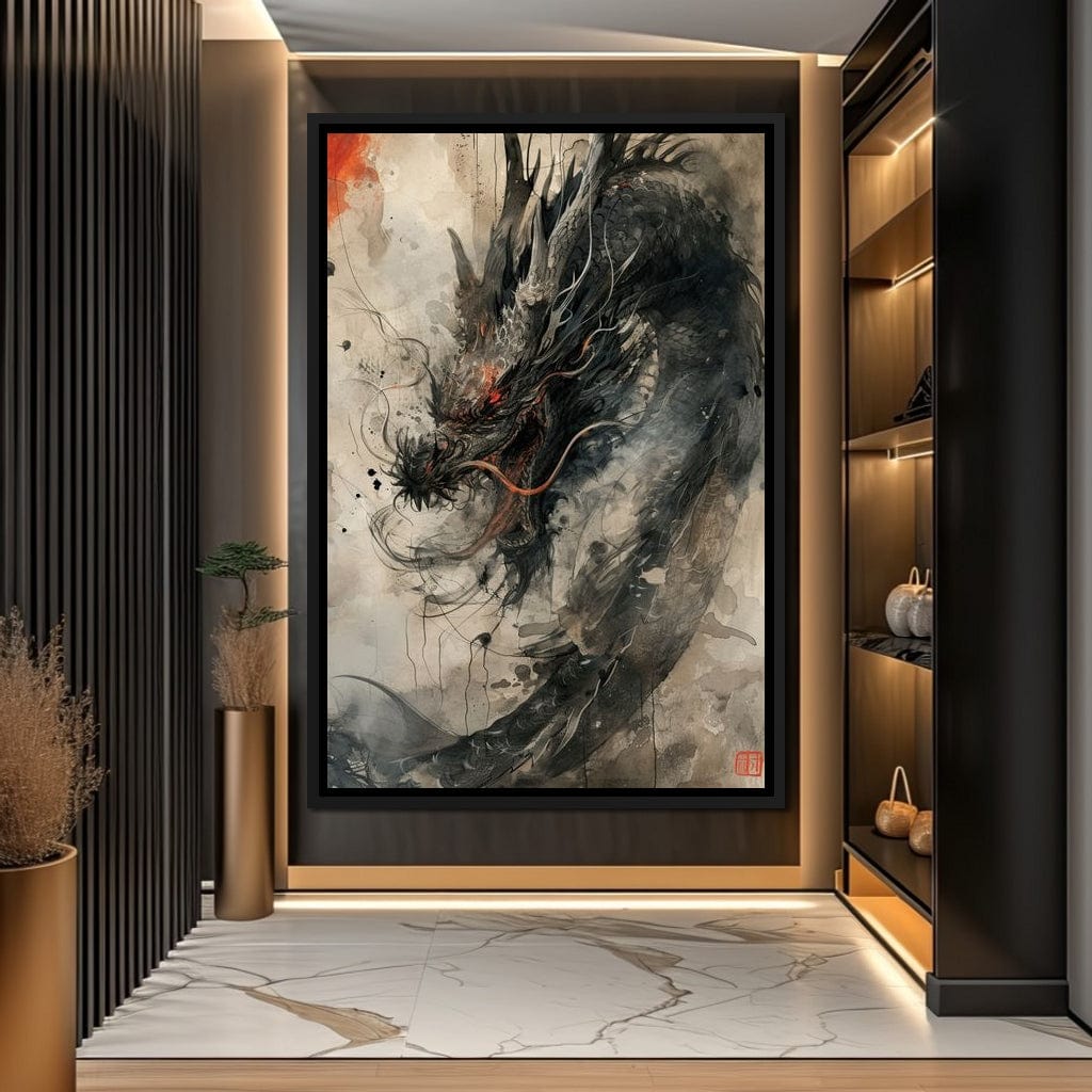 Ethereal Dragon's Maelstrom Canvas Wall Art