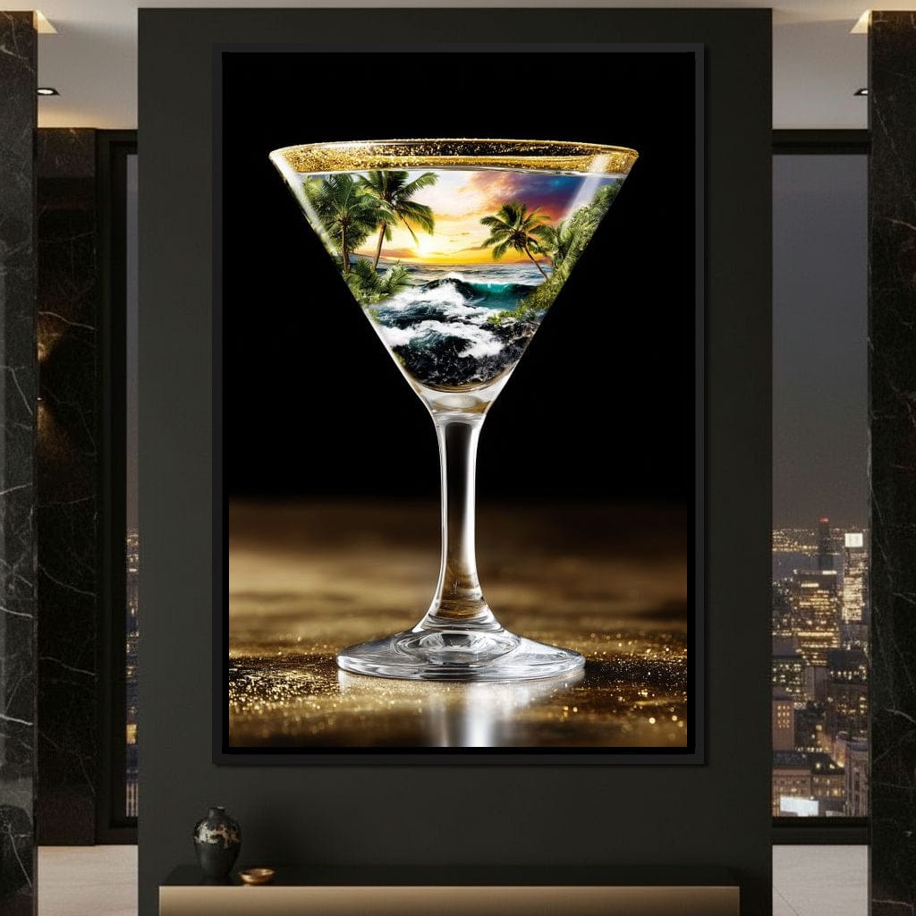 Tropical Sunset Cocktail Dream Canvas Wall Art