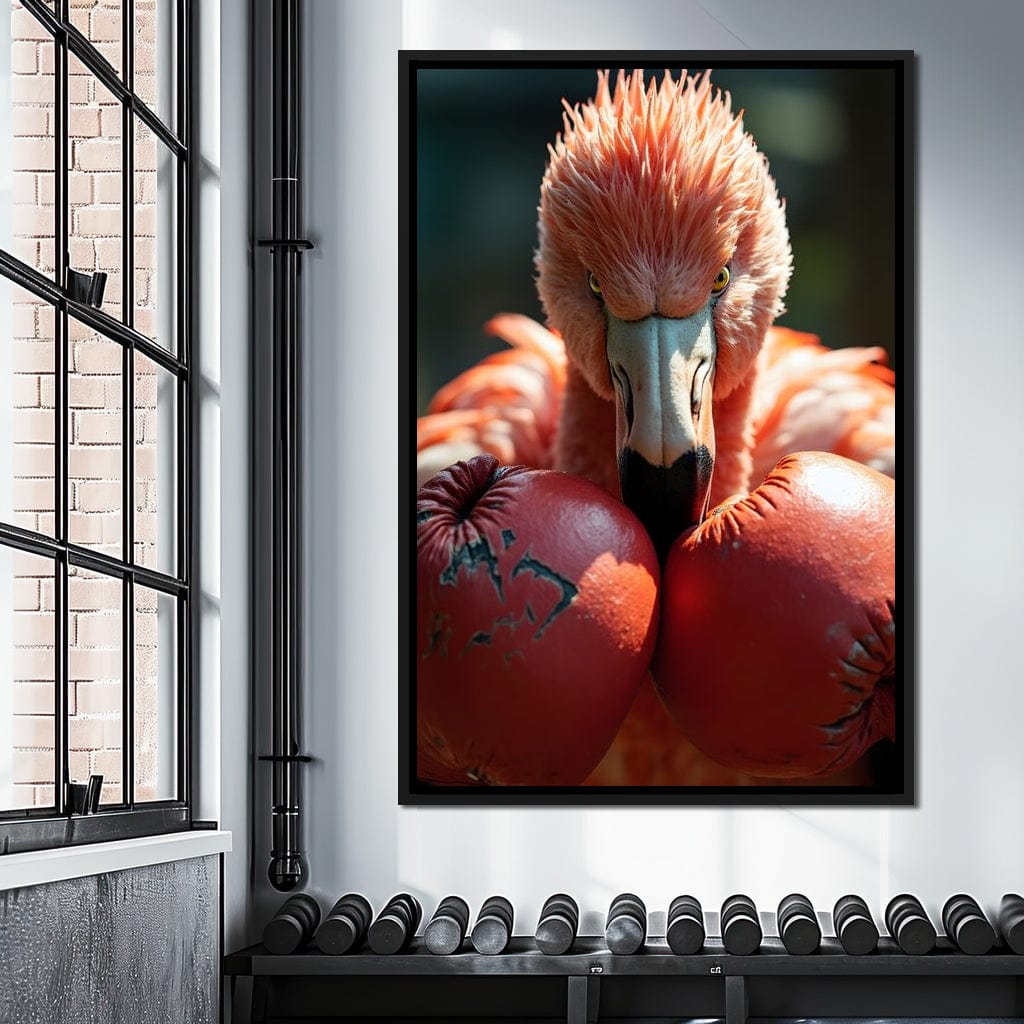 Flamingo Pugilist Canvas Wall Art