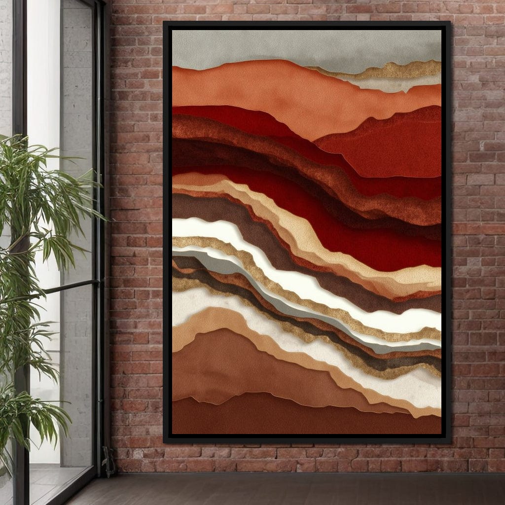 Desert Strata Gold Ridges Canvas Wall Art