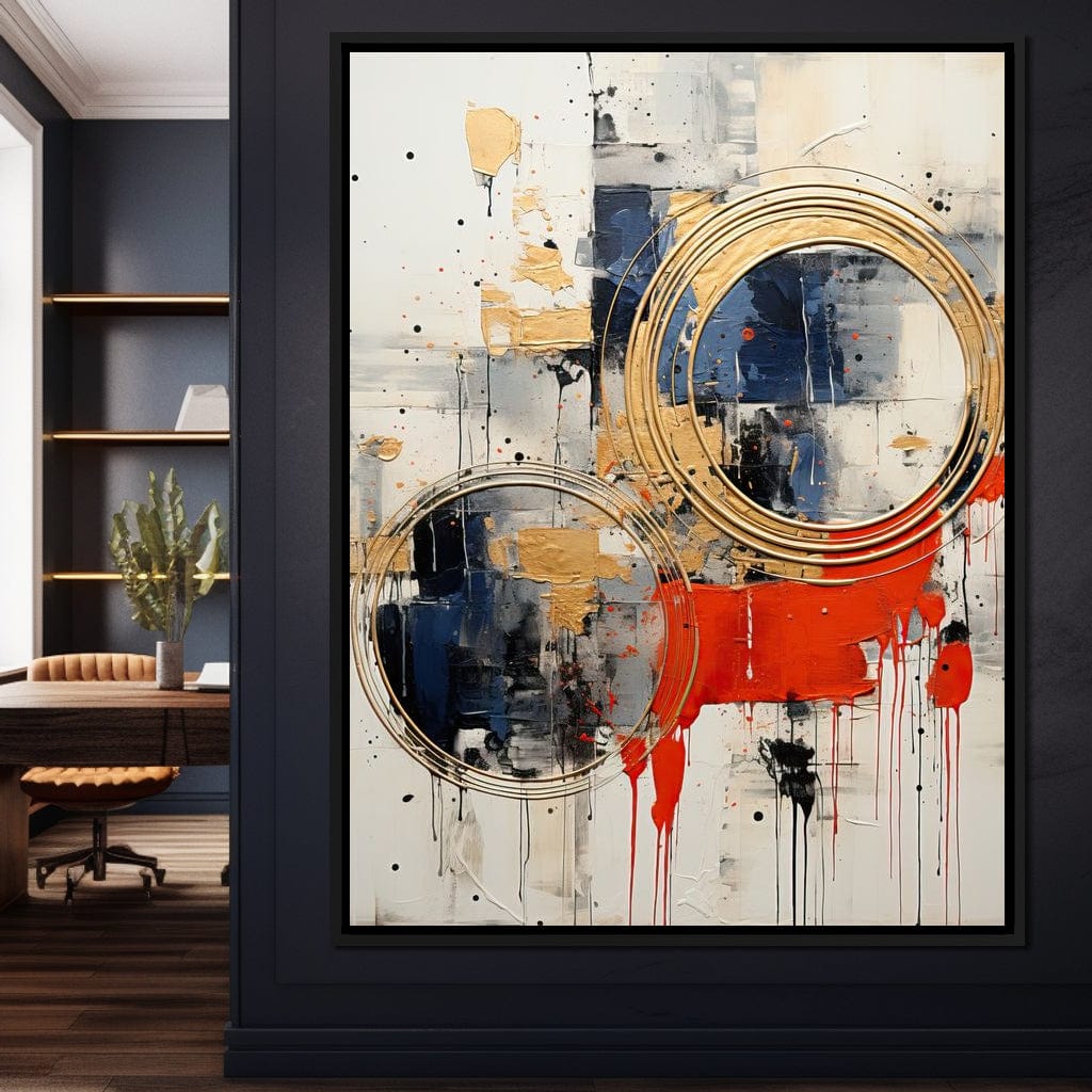 Golden Royal Geometric Harmony 04 Canvas Wall Art
