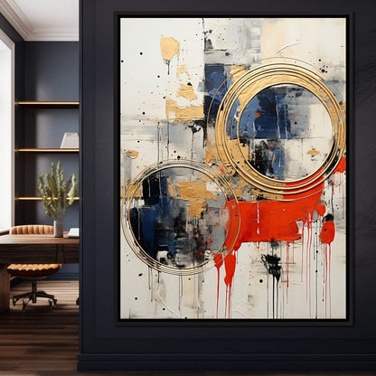 Golden Royal Geometric Harmony 04 Canvas Wall Art