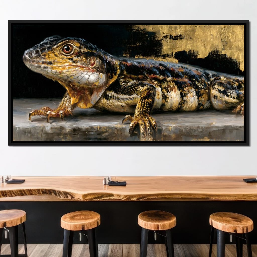 Ancient Scales Upon Gilded Ground Canvas Wall Art