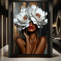 Elegance in Bloom Shadows Canvas Wall Art