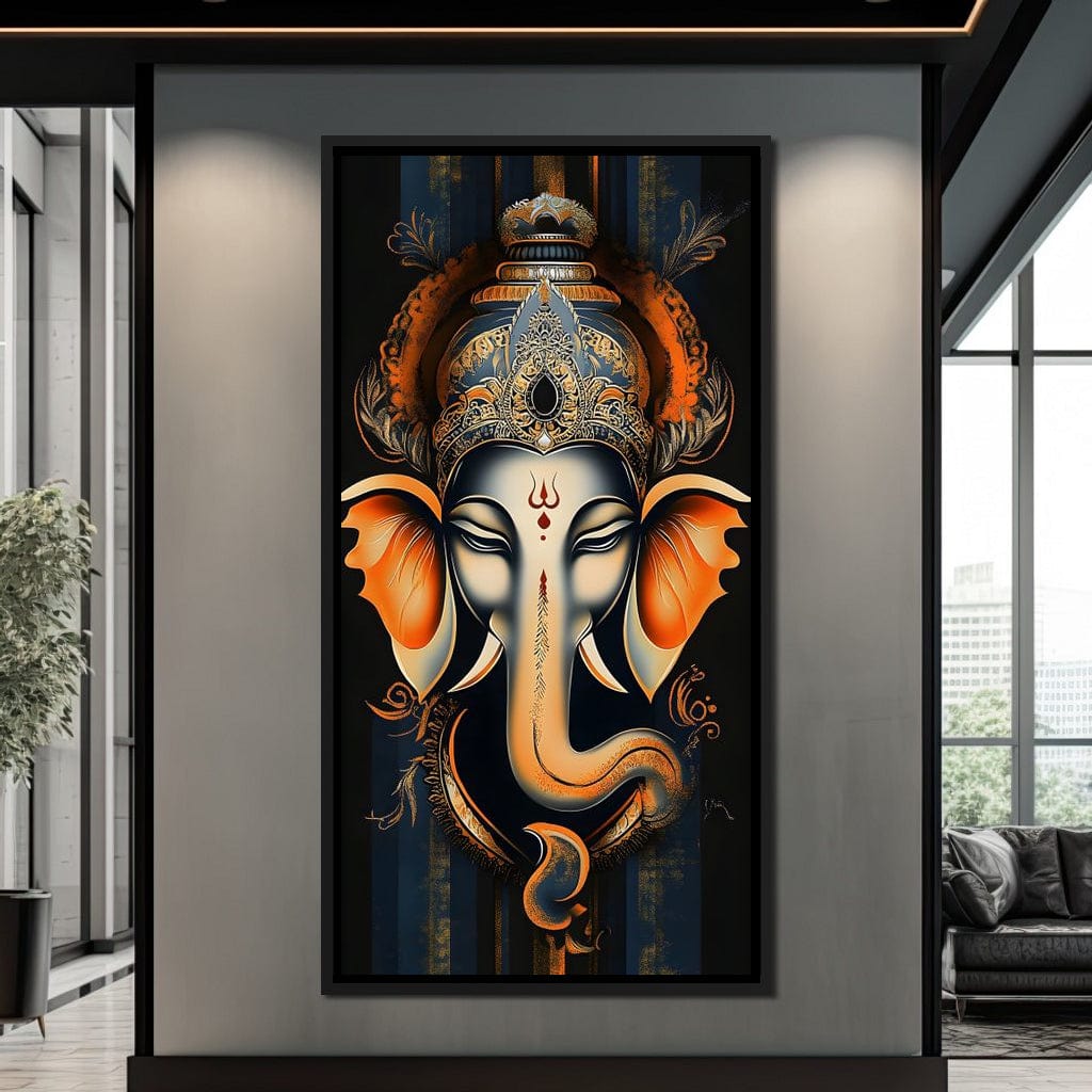 Divine Graceful Ganesha's Blessing Canvas Wall Art