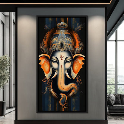 Divine Graceful Ganesha's Blessing Canvas Wall Art