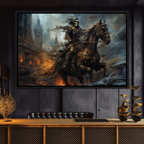 Skeleton Knight Canvas Wall Art
