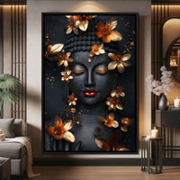 Radiant Floral Buddha Tranquility Canvas Wall Art