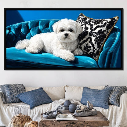 Plush Paws on Teal Dreams Canvas Wall Art