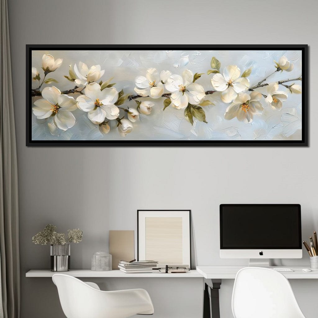 Blossoming Alabaster Flowers Canvas Wall Art