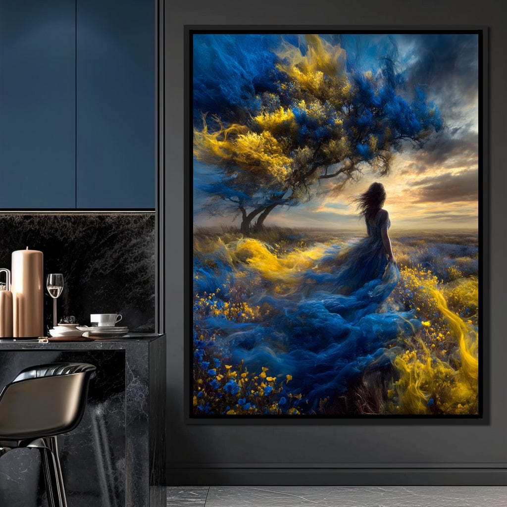 Golden Sapphire Dream Fields Canvas Wall Art