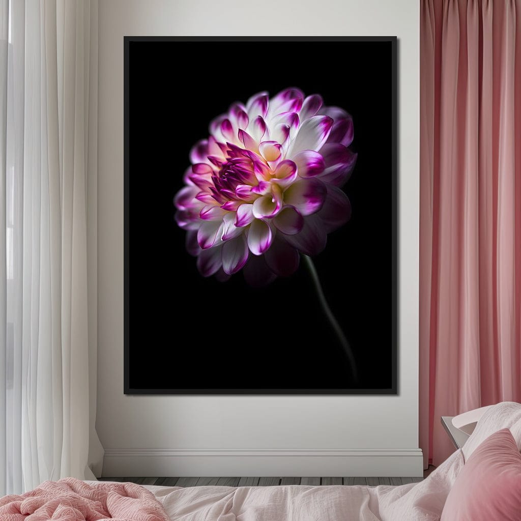 Radiant Orchid Dahlia Nocturne Canvas Wall Art