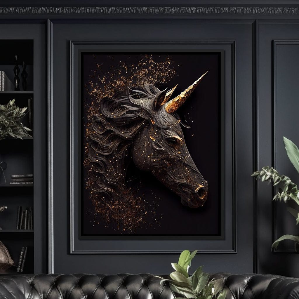 Black Unicorn Canvas Wall Art