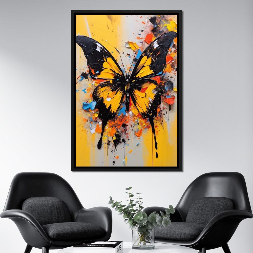 Whimsy of Fluttering Colors Canvas Wall Art