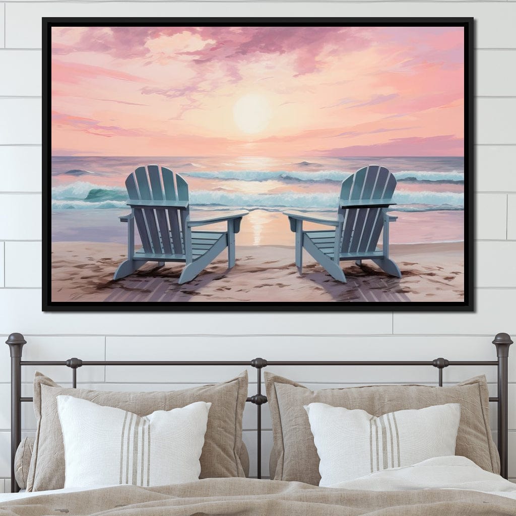 Vacation Beach Chairs Canvas Wall Art