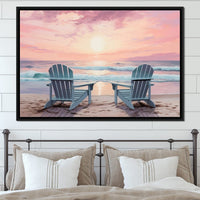 Vacation Beach Chairs Canvas Wall Art