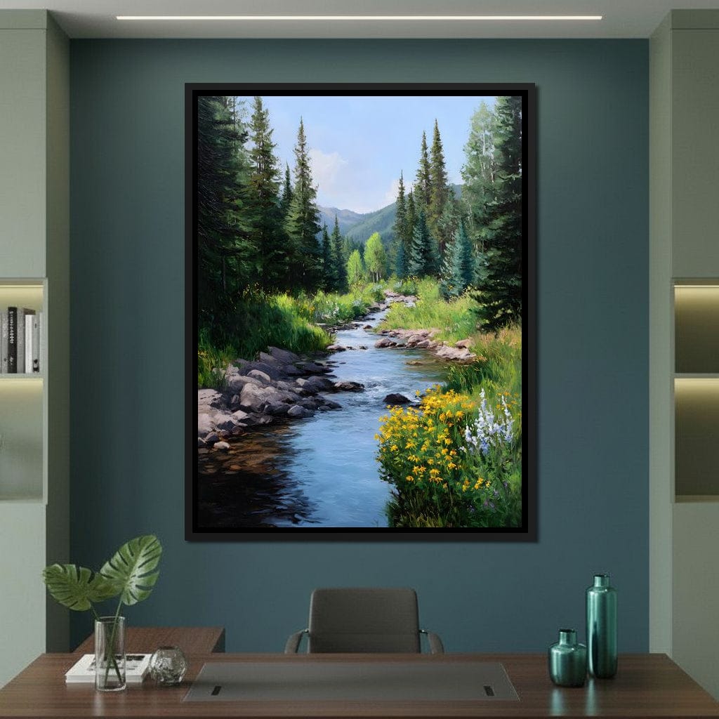 Alpine Creek Wildflower Trail Canvas Wall Art