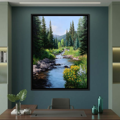 Alpine Creek Wildflower Trail Canvas Wall Art