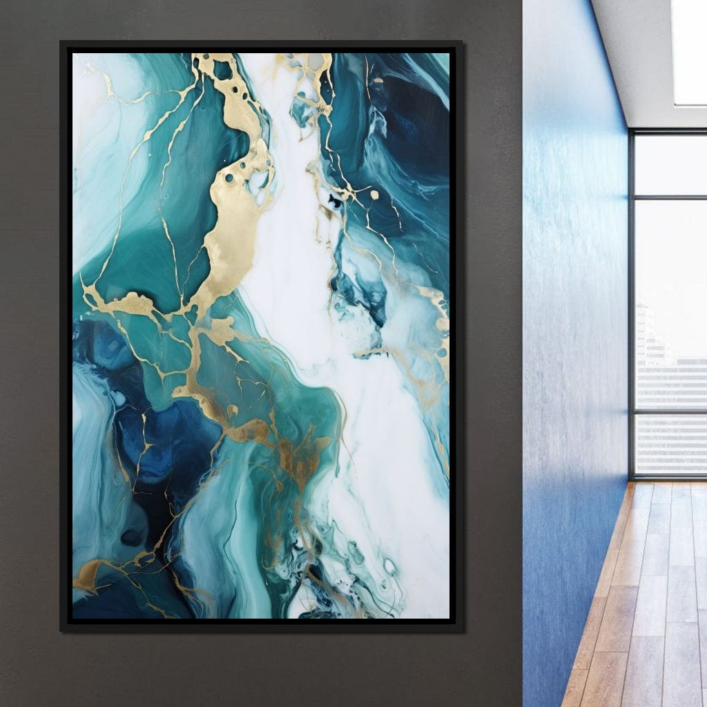 Glossy Marbling Liquid Abstraction Canvas Wall Art