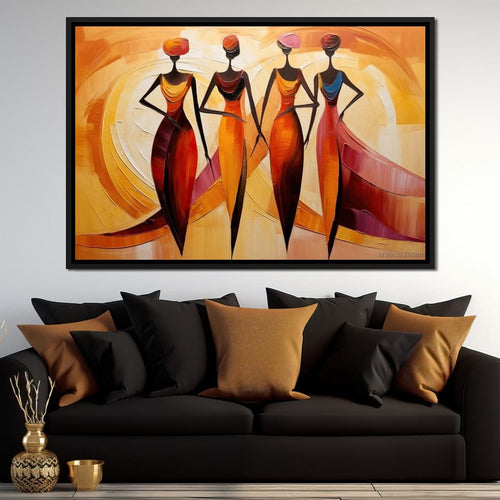 Golden Maroon Elegance Canvas Wall Art