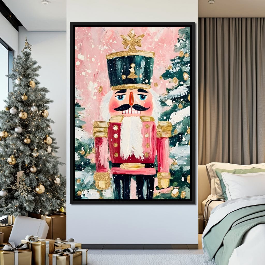 Festive Nutcracker Snow Parade Canvas Wall Art