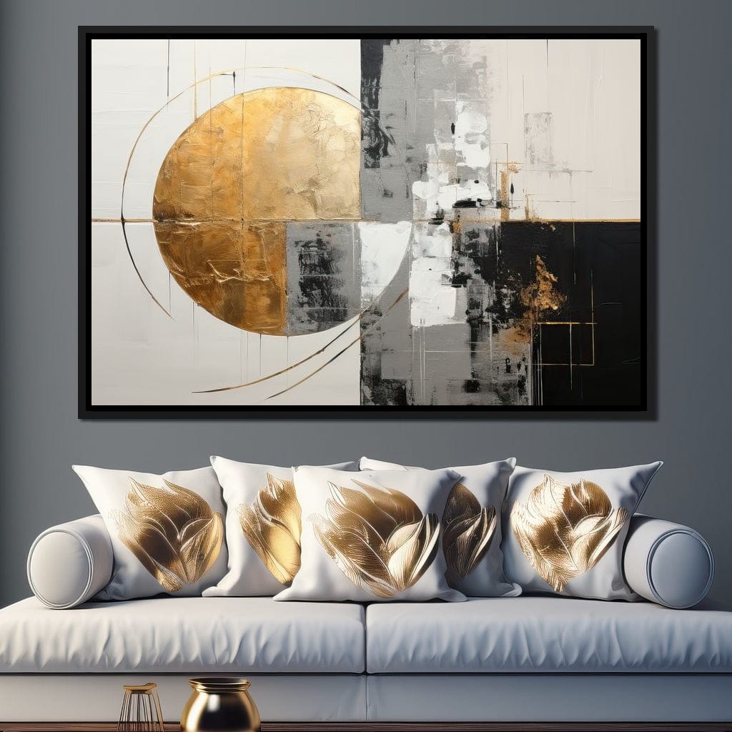 Golden Geometric Serenity Canvas Wall Art