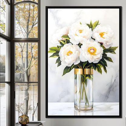 Opulent Peony Elegance Canvas Wall Art
