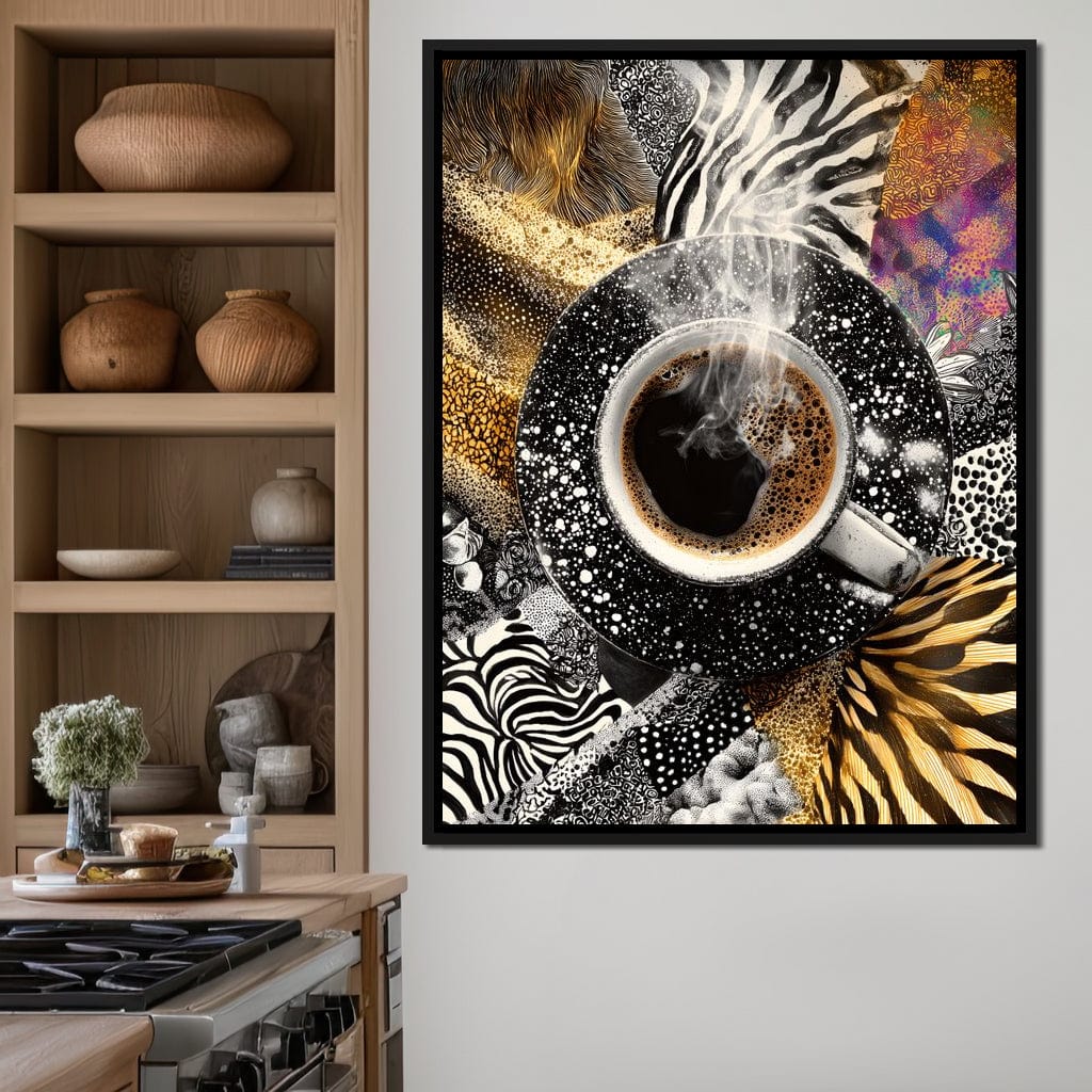 Cosmic Coffee Safari Dream Canvas Wall Art