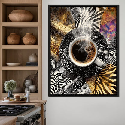 Cosmic Coffee Safari Dream Canvas Wall Art