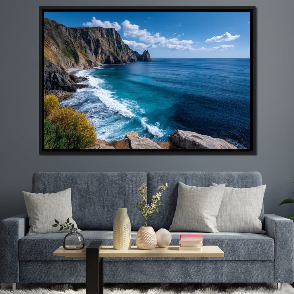 Majestic Coastal Cliffs View Canvas Wall Art