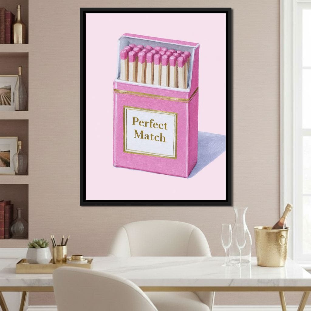 Perfect Match Pink Matchbox Canvas Wall Art