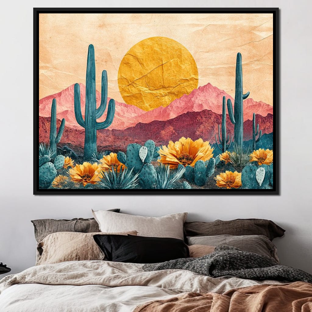 Desert Bloom Sunlit Peaks Canvas Wall Art