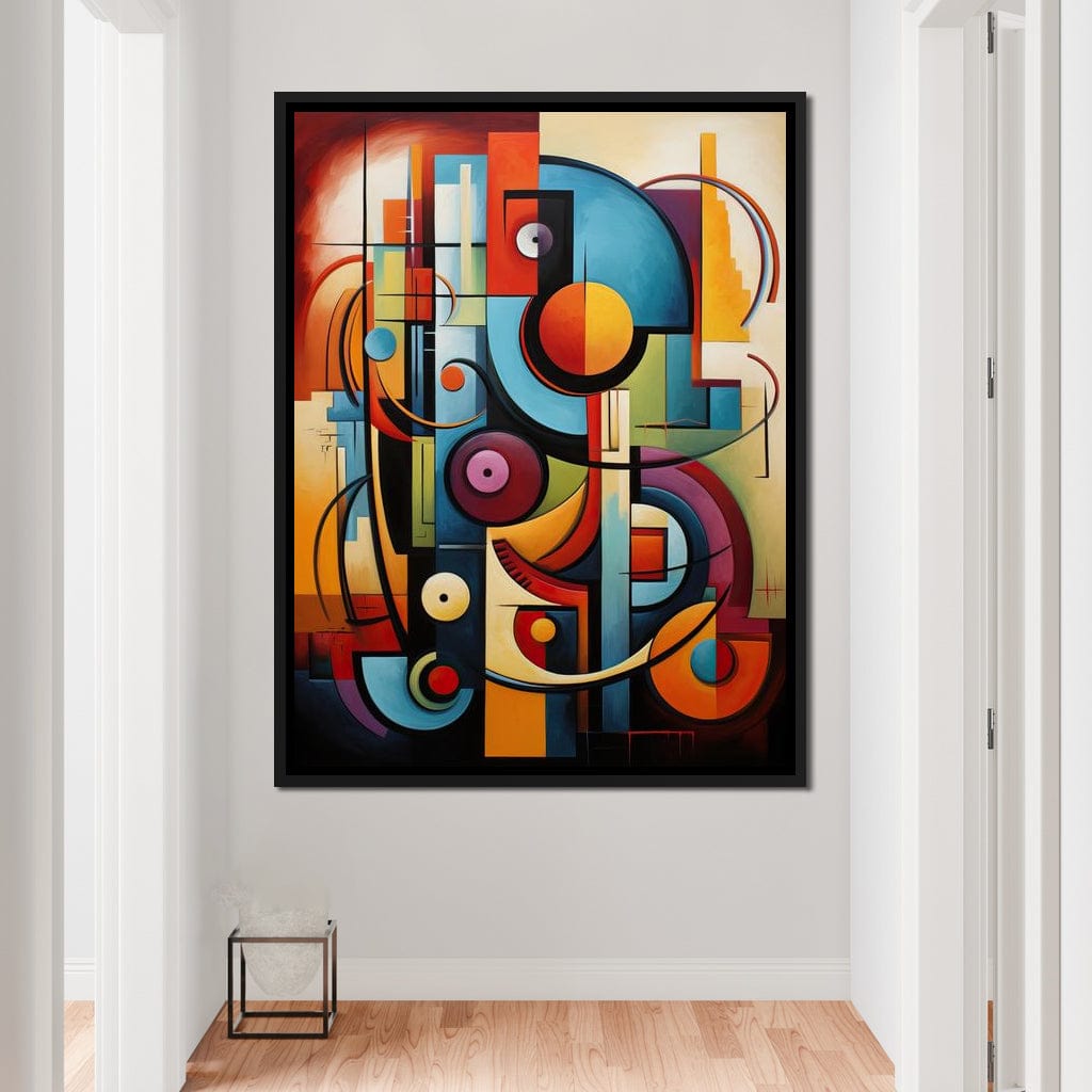 Mosaic of Colorful Cubism Canvas Wall Art